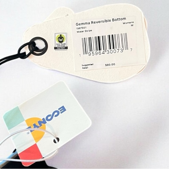 🌻NEW w.tags prAna GEMMA Wave Stripe + Black Reversible Swim Bottom Size Medium - Picture 13 of 13